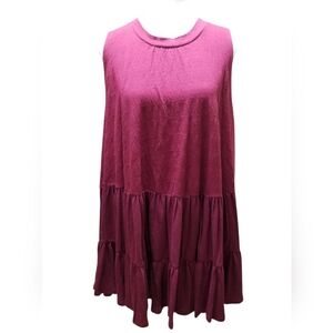 Free People Women's Size M Right On Time Tunic Wine Colour Tiered Tie Bsck NEW
